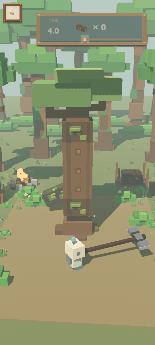 A moldy log knocked toward the fire pit.